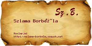 Szlama Borbála névjegykártya